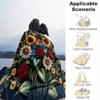 Lomsoe Christmas Sunflower Bouquet Print Flannel Blanket - All Seasons Soft and Warm Throw Blanket for Bed, Napping, Camping, Travel, Office - 4 of 4