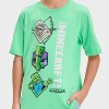 Boys' Minecraft Skeleton Short Sleeve Graphic T-Shirt - Green - 2 of 4