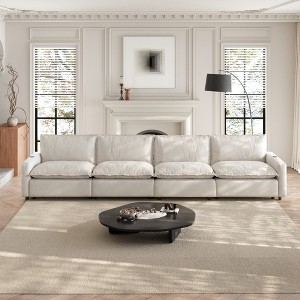 149''Modular Sectional Sofa with 2 Heating cushion Power Recliner Chair, Linen Sectional Sofa Deep Seat Soft Couch with USB Ports for Living Room - 1 of 4