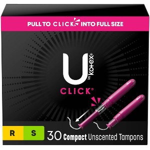 U by Kotex Click Tampons - Multipack - Compact Tampons - Regular/Super Absorbency - Unscented - 1 of 4