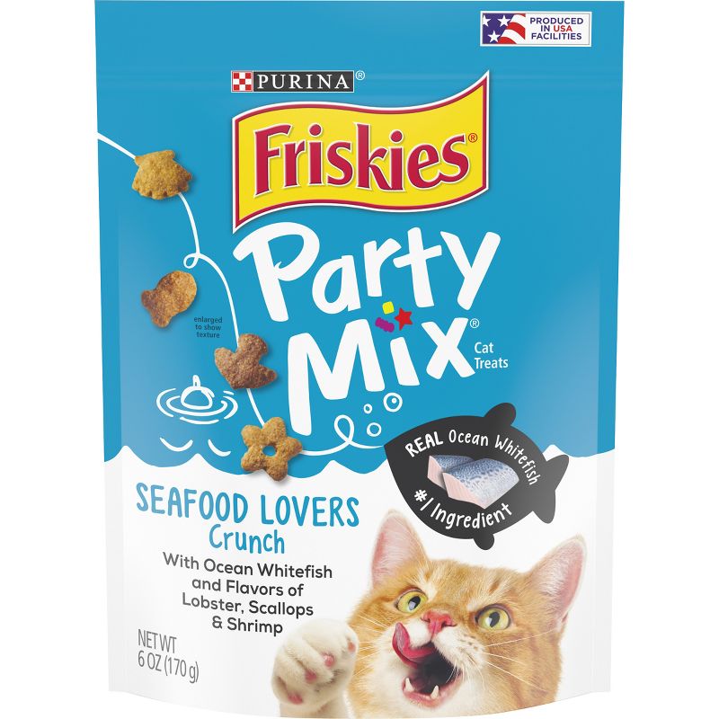 Friskies All Ages Seafood Flavor Crunchy Cat Treats - 6oz, 1 of 2