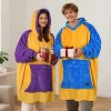 Tirrinia Yello Blue Oversized Hoodie Blanket Sweatshirt for Men Women Youth Wearable Fleece Pullover, Gifts for Man Woman Girl Boy - 3 of 4