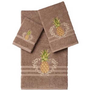 Linum Home Textiles 100% Turkish Cotton WELCOME Embellished Towel Set - 1 of 4