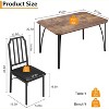 5-Piece Rectangular Dining Table Set for 4, Upholstered Chairs & Chamfer Design, Kitchen Dining Room Table and Chair Set for Home, Apartment - 2 of 4