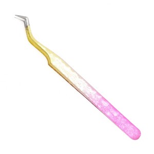 Unique Bargains Women's Durable Phoenix Eyelash Extension Tweezers Rose Red Gold Tone 1 Pc - 1 of 3