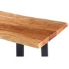 The Urban Port Industrial Wooden Live Edge Desk with Metal Sled Leg Support Brown/Black - 3 of 4