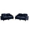 Classic 2-Piece Modular Chenille Sofa Set with 2-Seater + Loveseat, Flared Arms & Skirts - 4 of 4