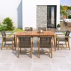 Christopher Knight Home Darian Rustic 7 Piece Outdoor Acacia Wood Rattan Dining Set with Slatted Table, Mocha/Teak - 2 of 4