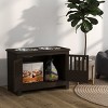 17'' Elevated Dog Bowls with 37L Storage Cabinet,Raised Feeder Stand with Stainless Steel Bowls,Modern Dog Feeding Station-LAOTIES - 2 of 4