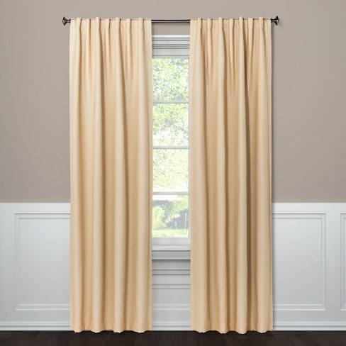 Blackout Curtain Panel Small Check Tan 95" - Threshold™ : Target