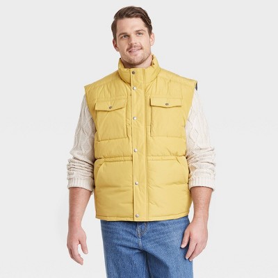 Men's Big & Tall Corduroy Collar Midweight Puffer Jacket - Goodfellow ...