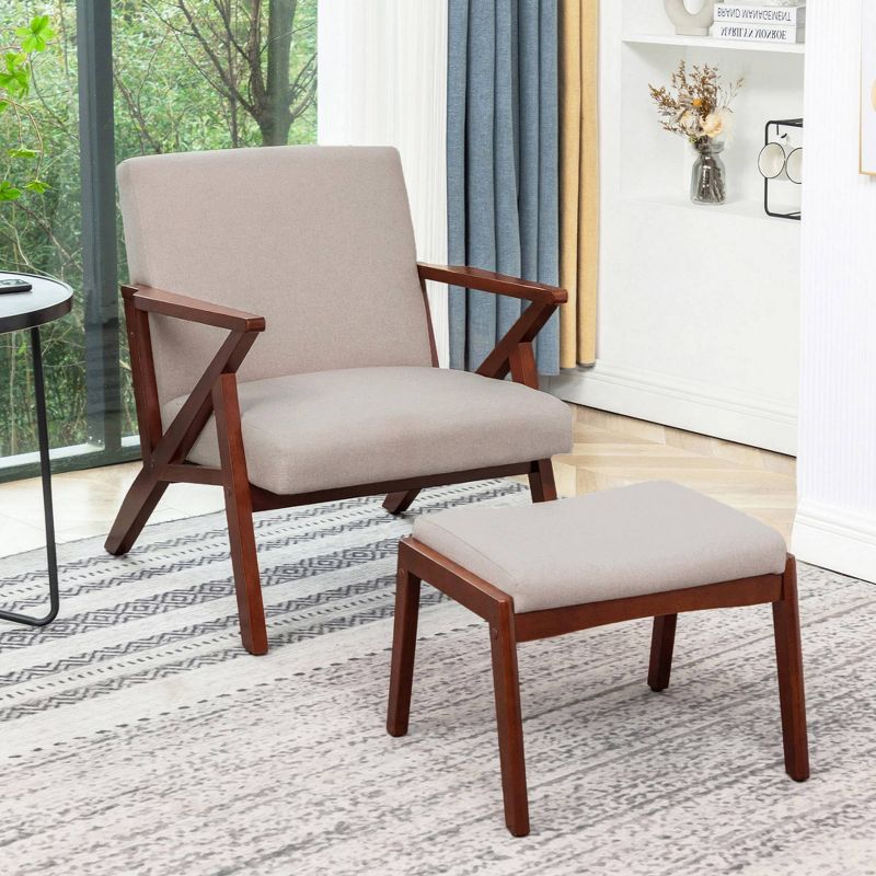 Breighton Home Take a Seat Cliff Mid-Century Modern Accent Lounge Armchair with Ottoman, 2 of 5