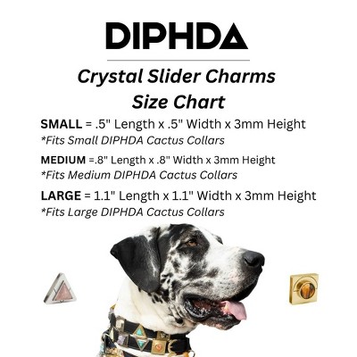 DIPHDA™ Luxury Dog Collar & Cat Collar Triangle Crystal Charm - Handmade Solid Brass w/ Brown Tiger Eye Crystal Jewelry Slider Charms
