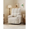 Manual Recliner Chair, Swivel Rocker Chair for Adults, Ergonomic High Back Silent Nursery Glider, Upholstered Fabric Reclining Sofa Chair - 4 of 4