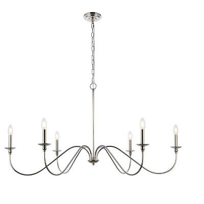 Elegant Lighting Rohan 48 inch chandelier in polished nickel