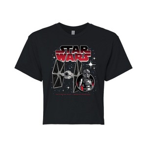 Women's - Star Wars - Tie Fighter And Pilot Cropped Graphic T-Shirt - 1 of 4
