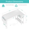 Itopfox White L-Shaped Computer Desk with Built-in Power Outlet & USB Ports, Reversible Corner Desk for Home Office, Compact L-Shaped PC Desk - 3 of 4