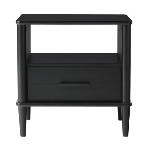 NicBex 15 inch Wide Nightstand with 1 Drawer,Side Table with Open Shelf and Wooden Legs,Bedside Table for Bedroom,Living Room,Black/Caramel/Walnut - 1 of 4