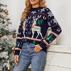 BLUEMING Sweater for Women Crew Neck Long Sleeves Knitted Reindeer Snowflakes Soft Casual Pullover Sweaters - 3 of 4