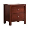 HomeStock Cherry Nightstand 25x22x17 with Two Drawers, Compact Bedside Table for Bedroom Storage and Warm Stylish Finish Accent - 3 of 4