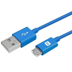 Monoprice USB Type-A to Micro Type-B Cable - 3 Feet - Purple | 2.4A, 22/30AWG - Select Series - 1 of 4