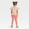 Toddler Girls' 2pc Disney Minnie Mouse Peplum Top & Biker Shorts Set - Pink - 2 of 4