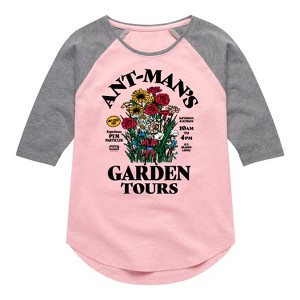Girls' - Marvel - Antman Garden Tours Shirt Tail Raglan Graphic T-shirt - 1 of 3