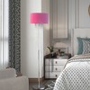 Vynxaria 65.75 Inch Floor Lamp with Pink Drum Shade and Crystal - Adorned Chrome Metal,Perfect for Bedroom and Living Room Decoration - 3 of 4