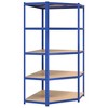 VidaXL 5-Layer Corner Shelf Blue Steel&Engineered Wood - 2 of 4