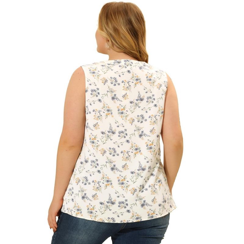 Agnes Orinda Women's Plus Size Spring Outfits Casual Floral Sleeveless Tank Tops, 4 of 6