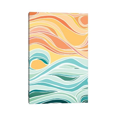 iCanvas Sky and Sea Abstract by Modern Tropical Canvas Print Wall Art