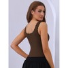 Allegra K Women's Slim-Fit Lace Trim Ribbed Square Neck Camisoles - 2 of 4