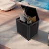 Naysaye Deck Boxes, 2-Piece 30 Gal Outdoor Storage Deck Box, Small Patio Storage Bin for Garden Tools, Black, 22.09"*17.09"*20.87" - 2 of 4