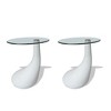 vidaXL Coffee Tables 2 pcs with Round Glass Top High Gloss White - 2 of 4