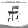 GDFStudio Bunyan Modern Metal and Faux Leather Upholstered Rotating Bar Chair(Set of 2) - 3 of 4