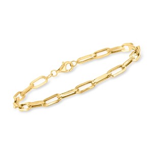 Ross-Simons 10kt Yellow Gold Paper Clip Link Bracelet - 1 of 4