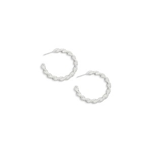 Slickblue Women's Hoop Earrings, Twisted Rope Mini Design, Push Back, Night Out Look, Gold/Silver, 1.5" - 1 of 3