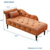 60.6" Velvet Chaise Lounge with Button Tufted Nailhead Trimmed and 1 Pillow - ModernLuxe - 3 of 4