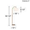 Possini Euro Design Kittridge Mid Century Modern 62 1/2" Tall Standing Floor Lamp Light Curved Chairside Arc Marble Base Foot Switch Metal Warm Gold - 4 of 4
