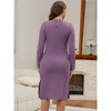 INSPIRE CHIC Women's Fleece Maternity Dress Long Sleeve Round Neck Bodycon Midi Pregnancy Dress - 4 of 4