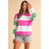 I AM A FASHION JUNKY Rose Red Colorblock Drop Sleeve Top L - 4 of 4