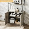 Tall Bookshelf with Doors, Industrial Storage Open Rack Shelf with File Cabinet Drawers, Large Vintage Freestanding Storage Home Office Cabinet - 4 of 4