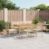 vidaXL Garden Dining Set Beige PE rattan 3 Piece Set - 55.1" Table Length Chair 6 - 2 of 4