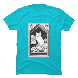Men's Design By Humans Ghost cat the Keeper of the Crypt By runcatrun T-Shirt - 1 of 2