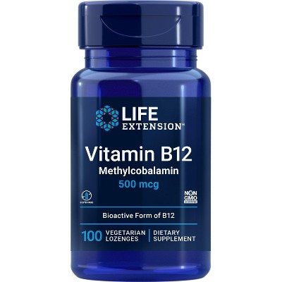 Vitamin B12 Methylcobalamin 500mcg by Life Extension  -  100 Vegetarian Lozenge