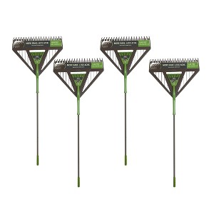 4-Piece Poly-Tine Leaf Rakes with Hardwood Handles Garden Tool Set - AMES - 1 of 4