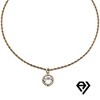 Aria Jeweler 2mm Rope Chain With Circle Diamond Pendent - 2 of 4