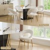 Kumasinova Velvet Upholstered Dining Chair with Curved Backrest, Single Ergonomic Kitchen Chair with Golden Metal Legs, Adjustable Foot Nails - 4 of 4