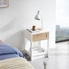 15.75" Rattan End Table With Drawer MDF Modern Nightstand Side Table With Accessories For Living Room Bedroom - 4 of 4