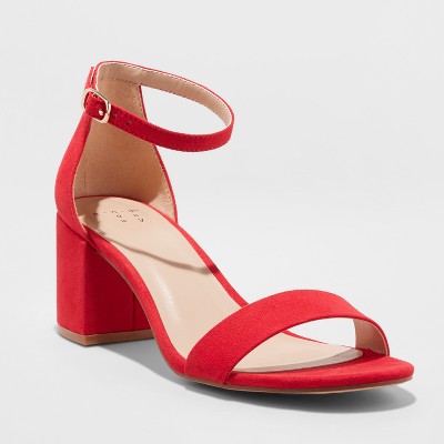 red wide width sandals